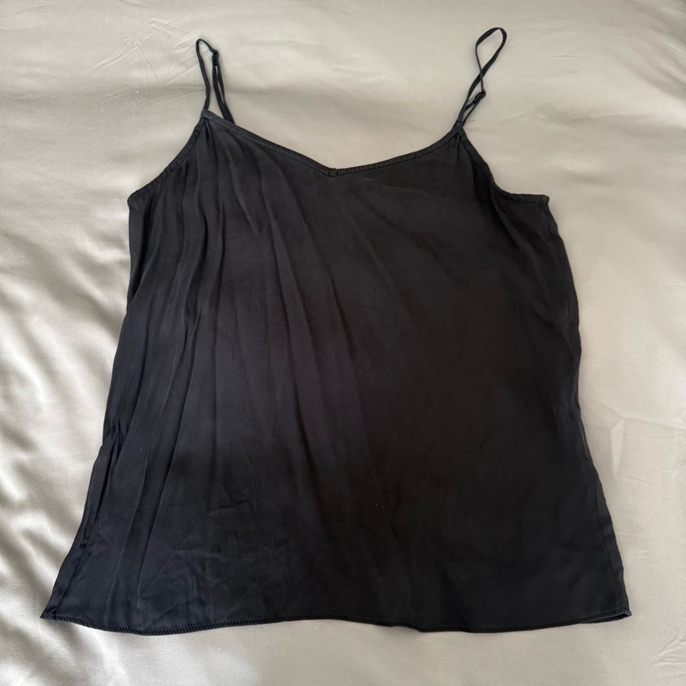 Quince Black Silk Camisole Top